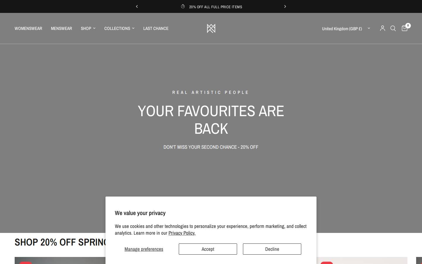 Realartisticpeople homepage screenshot