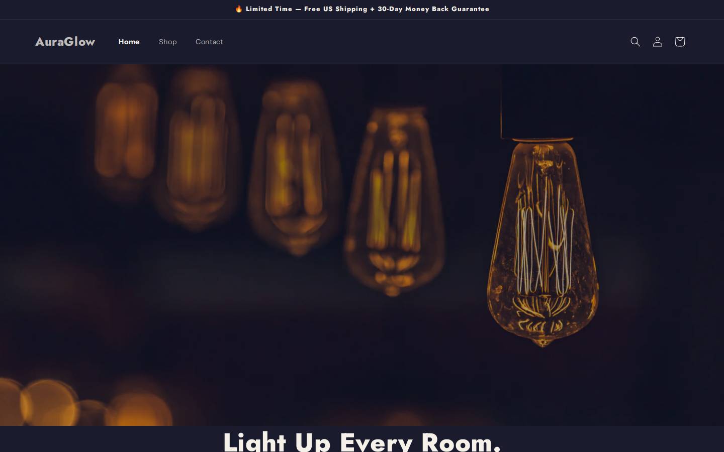 realauraglow.com homepage screenshot