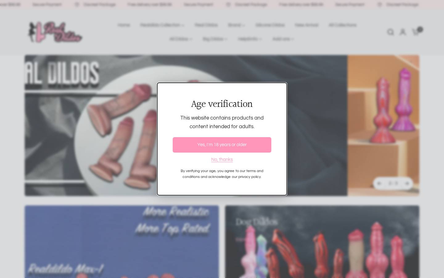 realdildos.com homepage screenshot