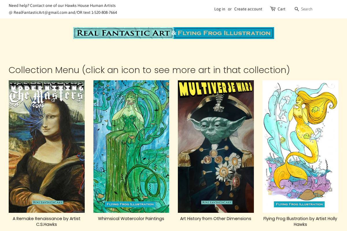 realfantasticart.com homepage screenshot