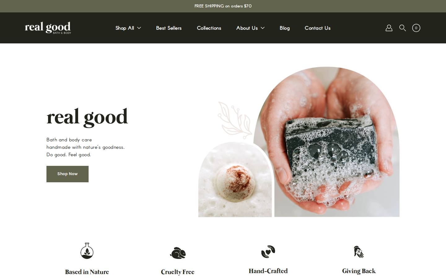 realgoodbathandbody.com homepage screenshot