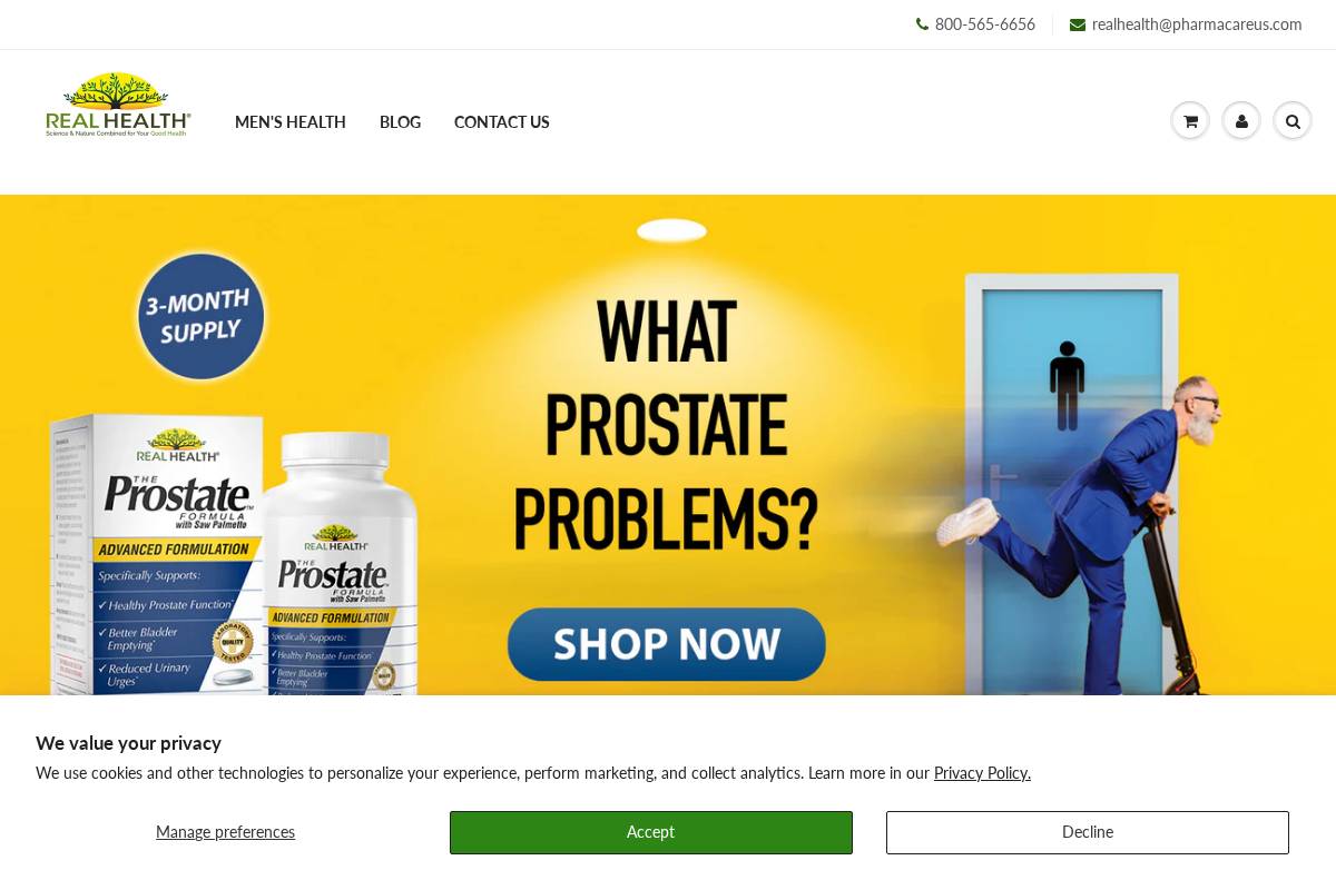 realhealth.com homepage screenshot