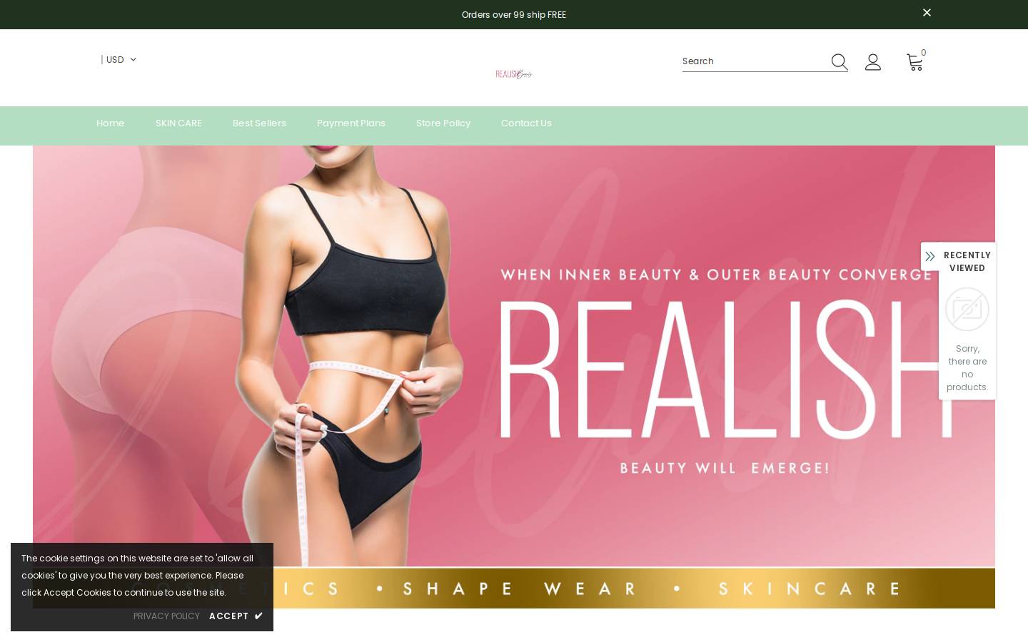 realishcosmetics.com homepage screenshot
