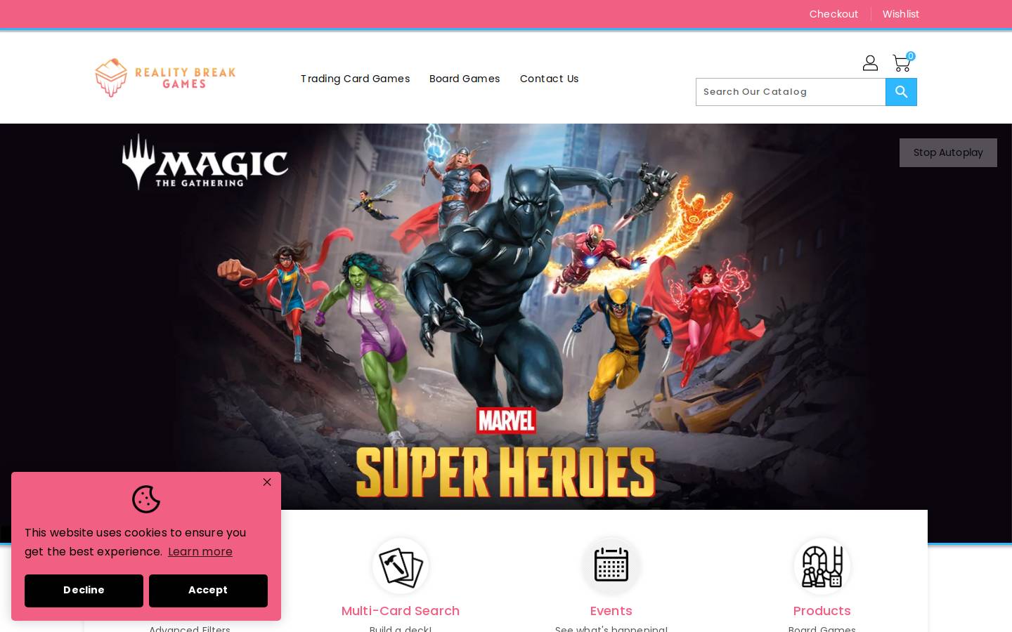 realitybreakgames.com homepage screenshot