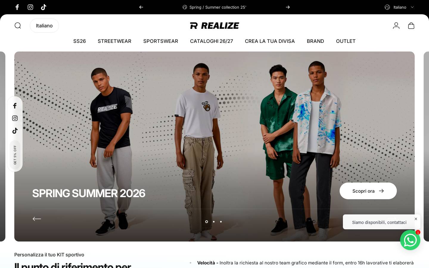 Realizesport homepage screenshot