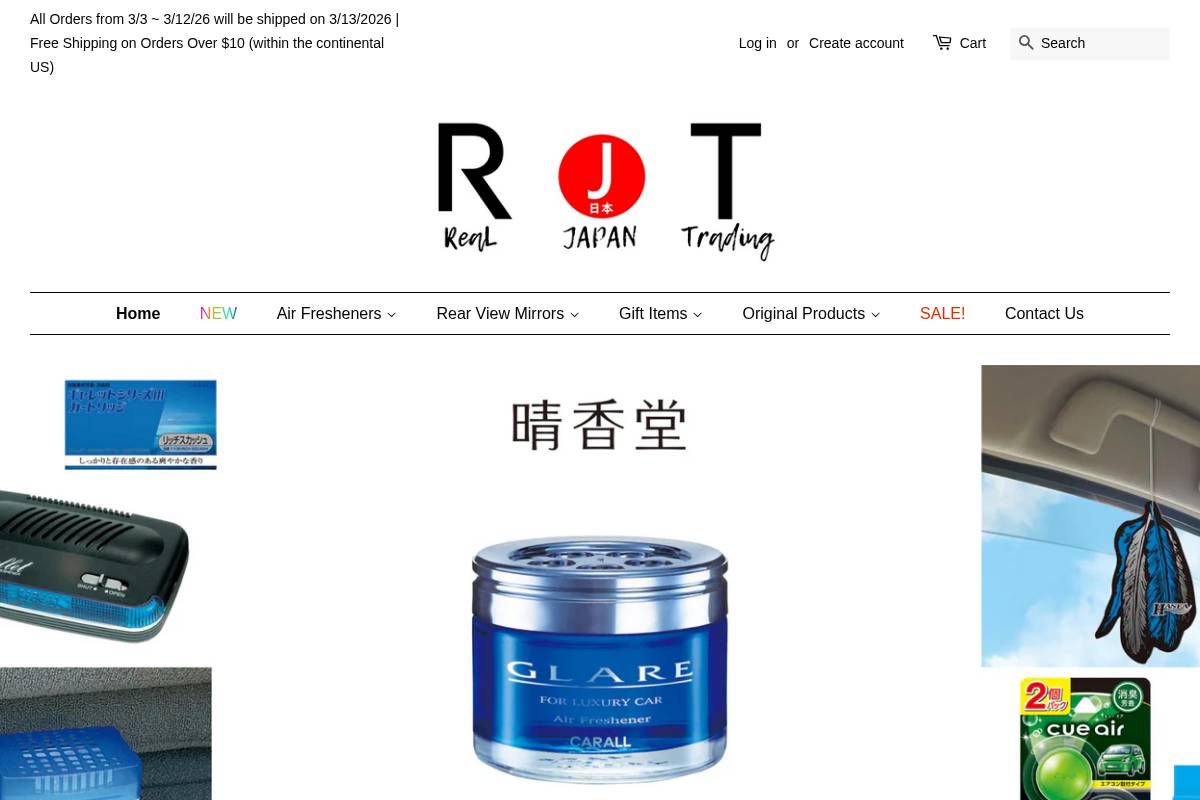 realjapantrading.com homepage screenshot