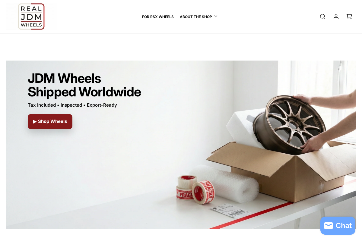 Real JDM Wheels homepage screenshot