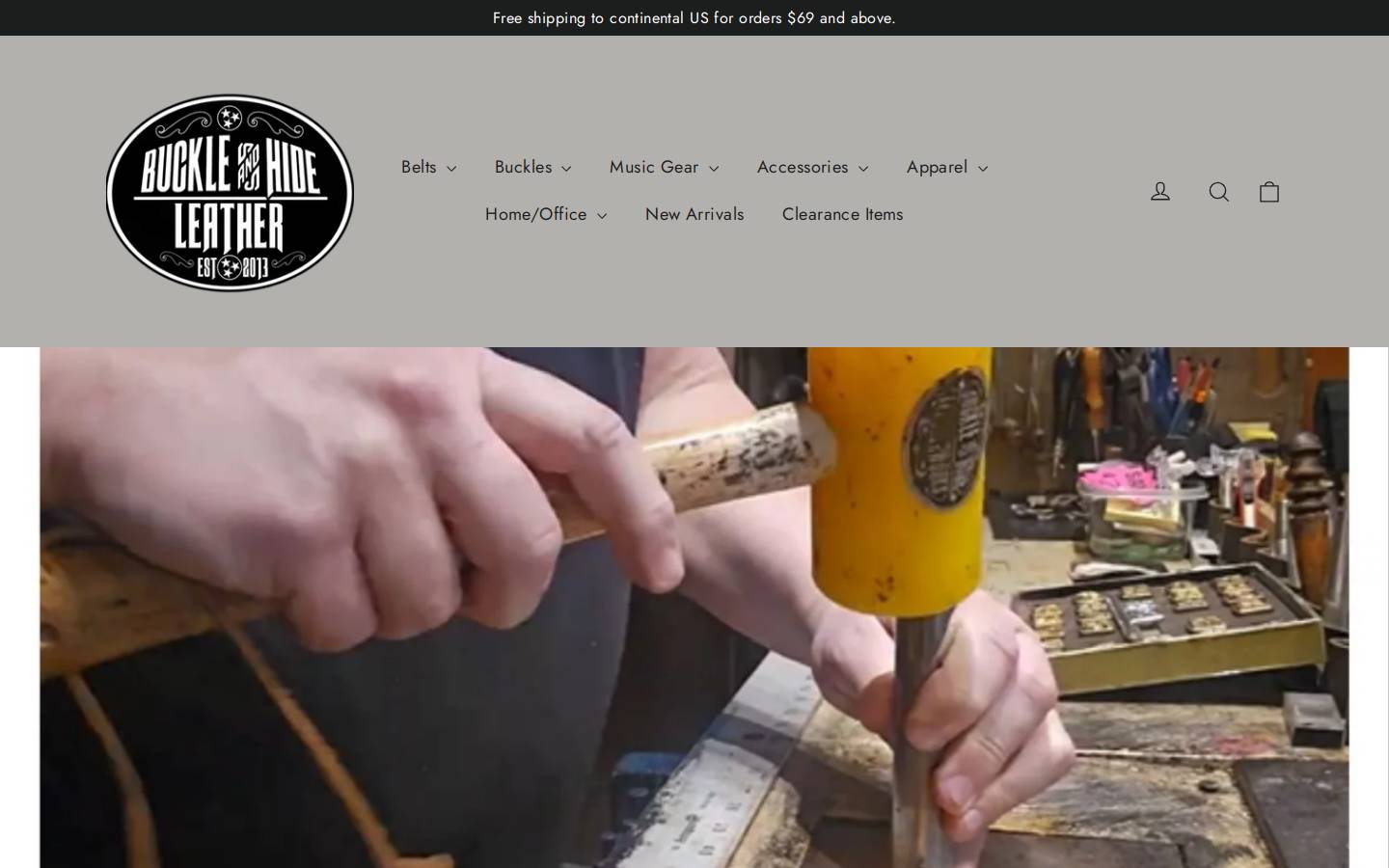 realleatherbelts.com homepage screenshot