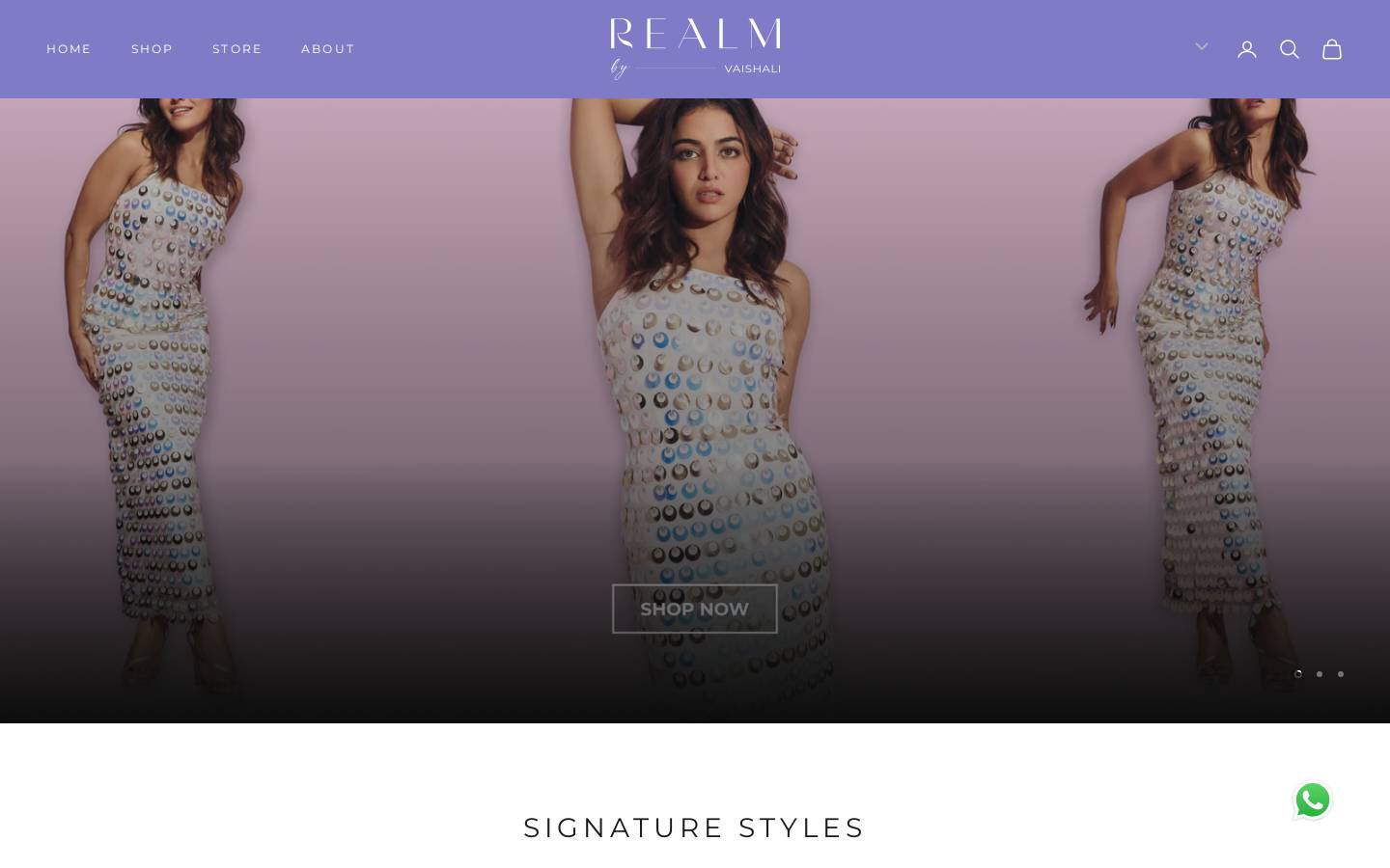 Realm By Vaishali homepage screenshot