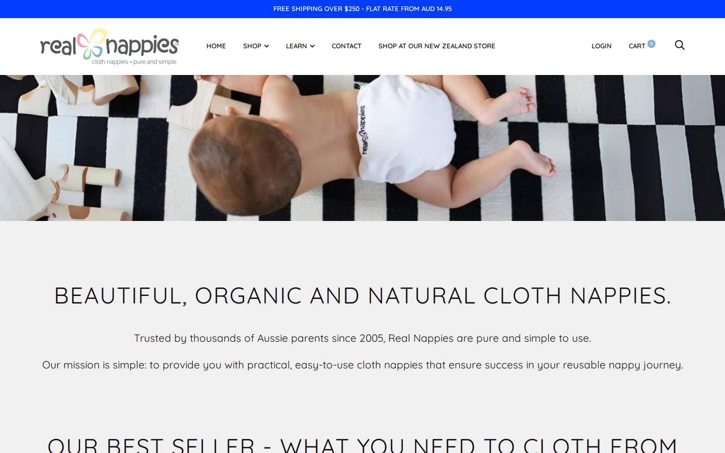 realnappies.com.au homepage screenshot