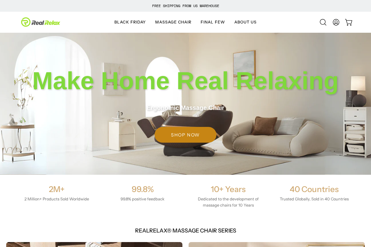 Real Relax homepage screenshot