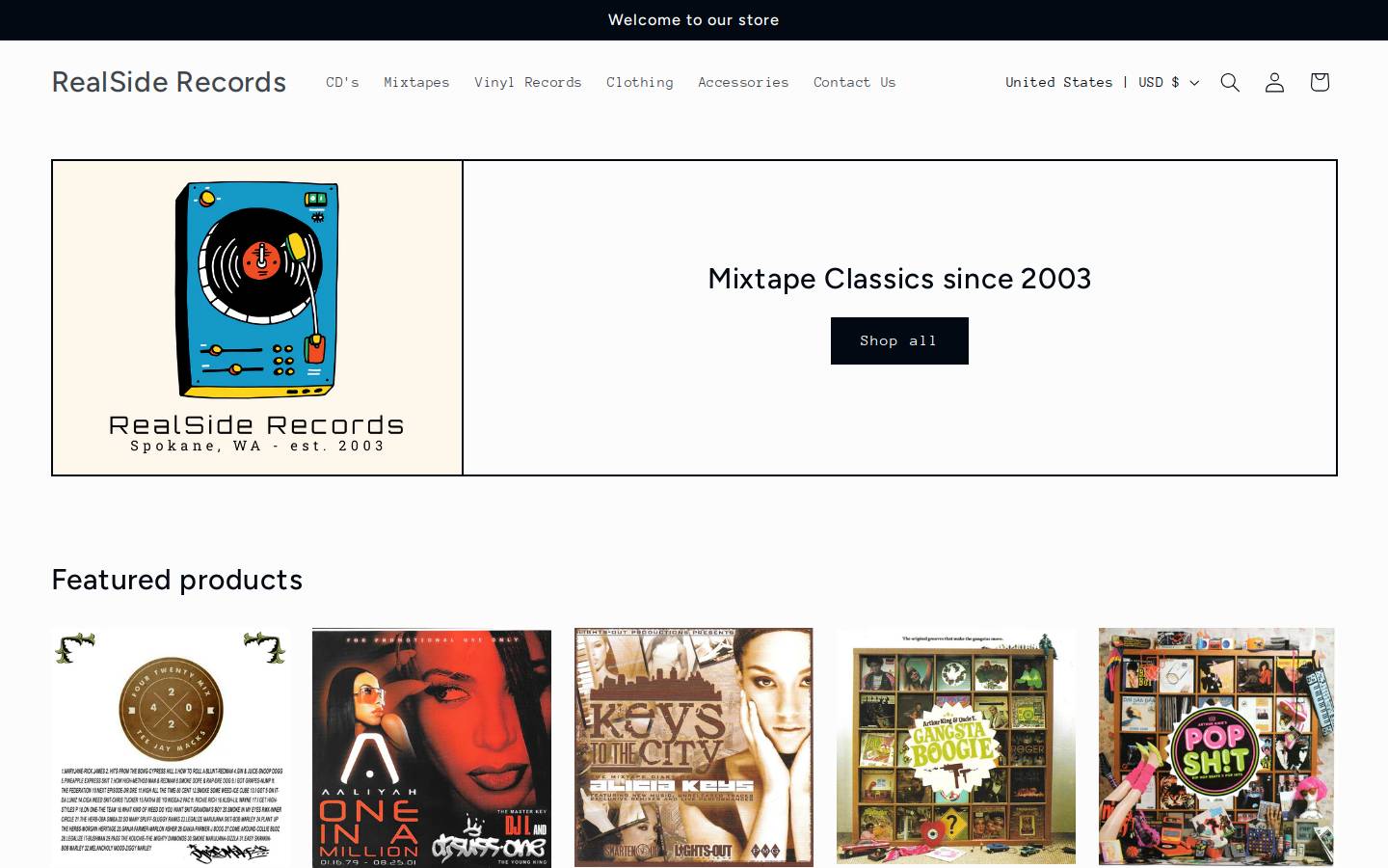 realsiderecords.com homepage screenshot