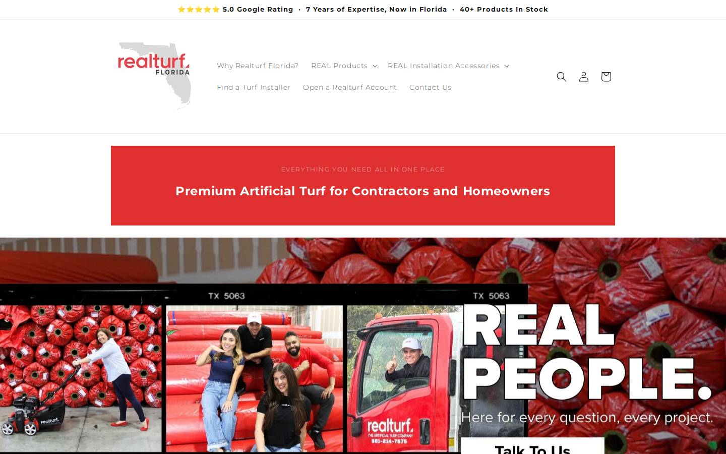 realturfflorida.com homepage screenshot