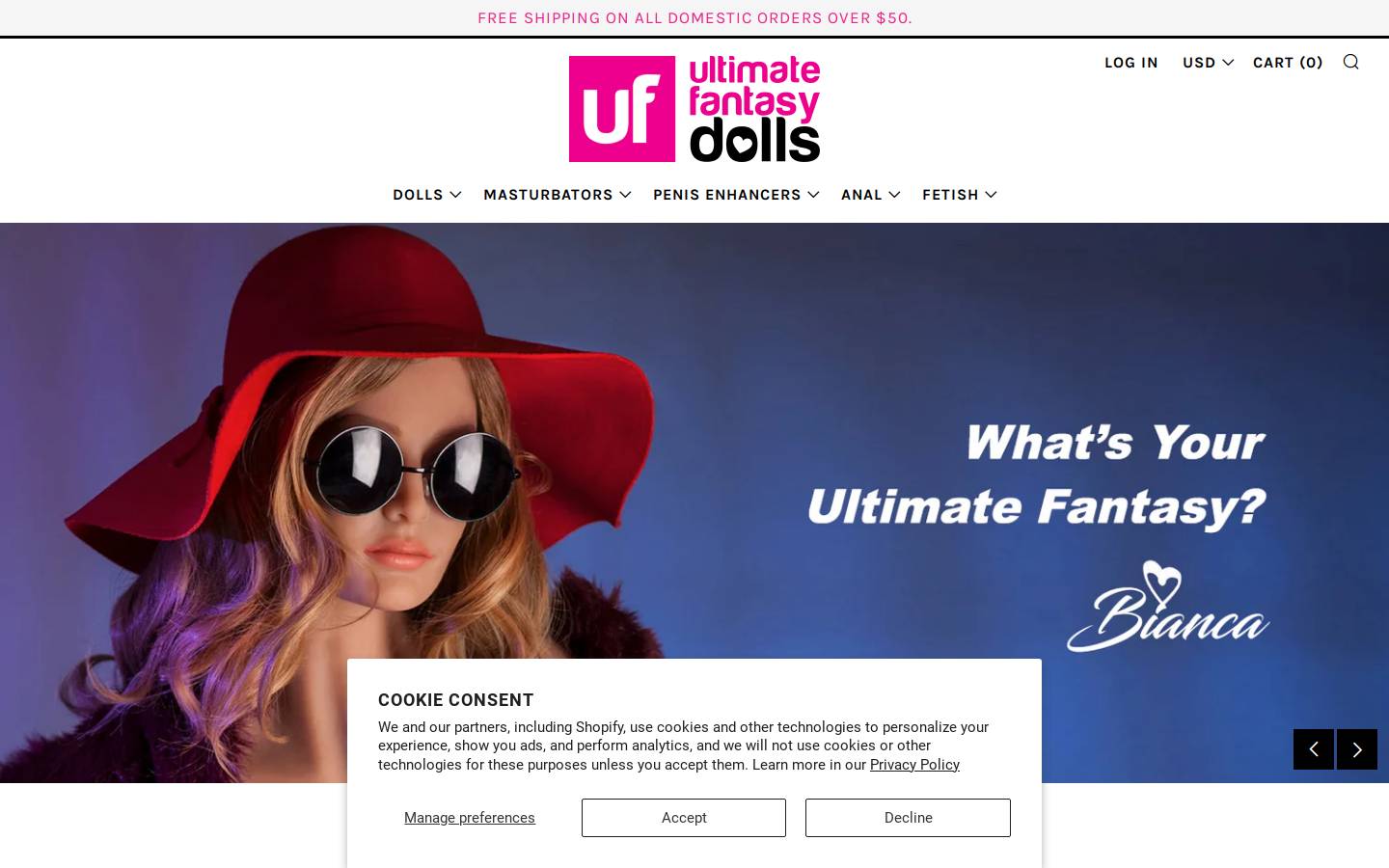 realufdolls.com homepage screenshot