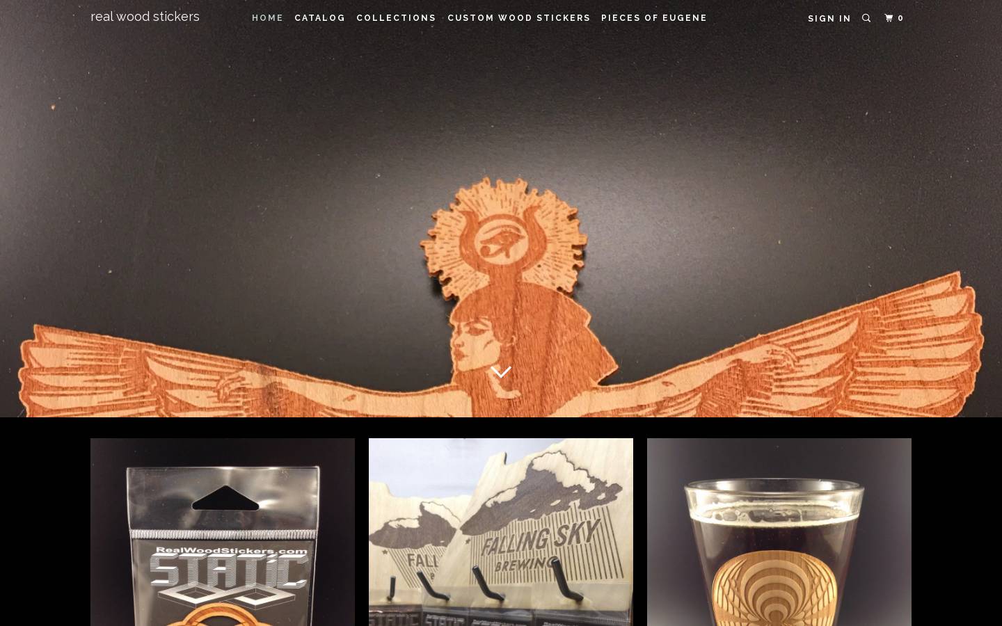 realwoodstickers.com homepage screenshot