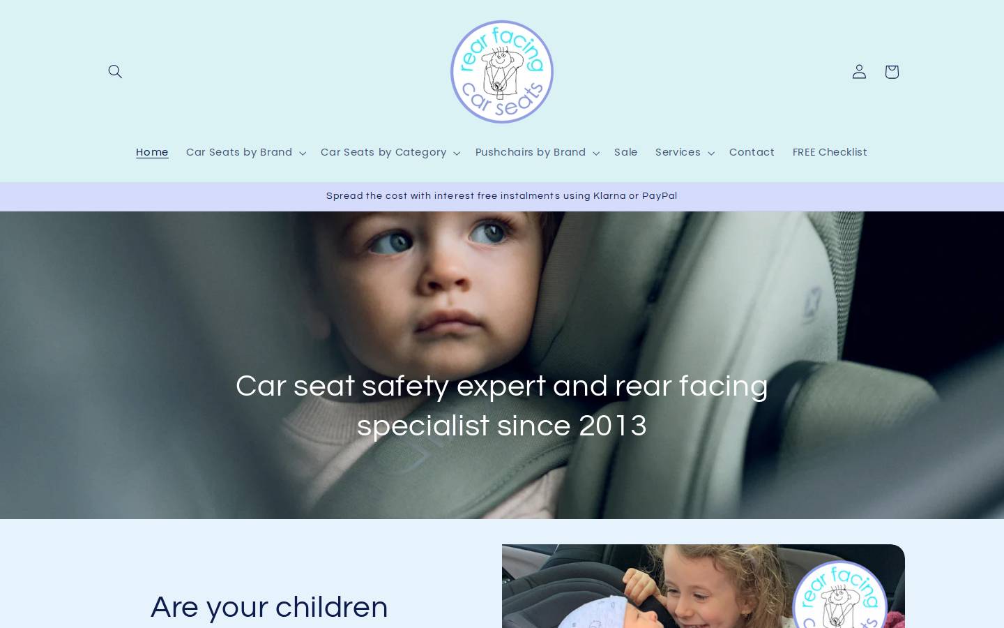 Rear Facing Car Seats homepage screenshot