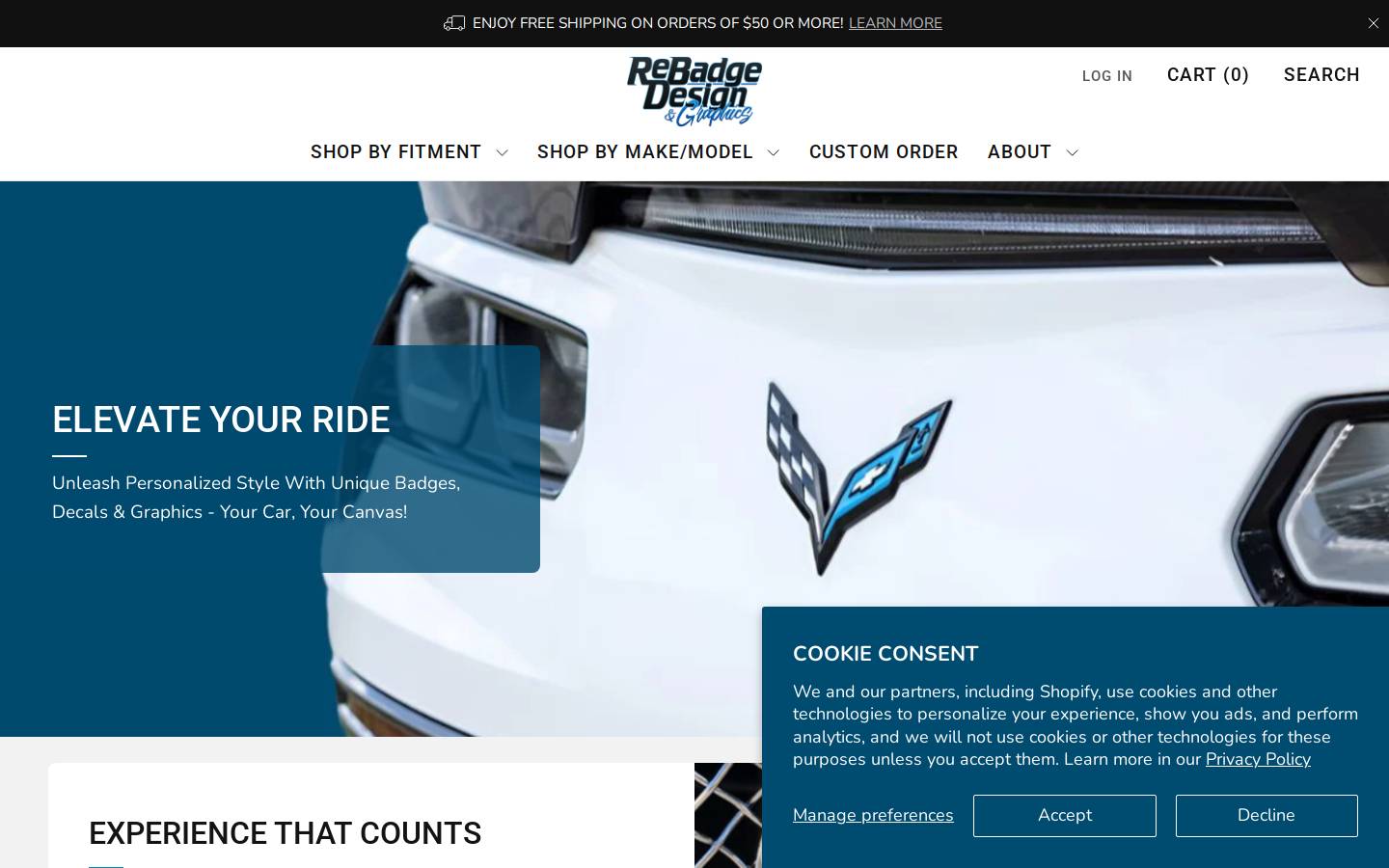 rebadgedesign.com homepage screenshot