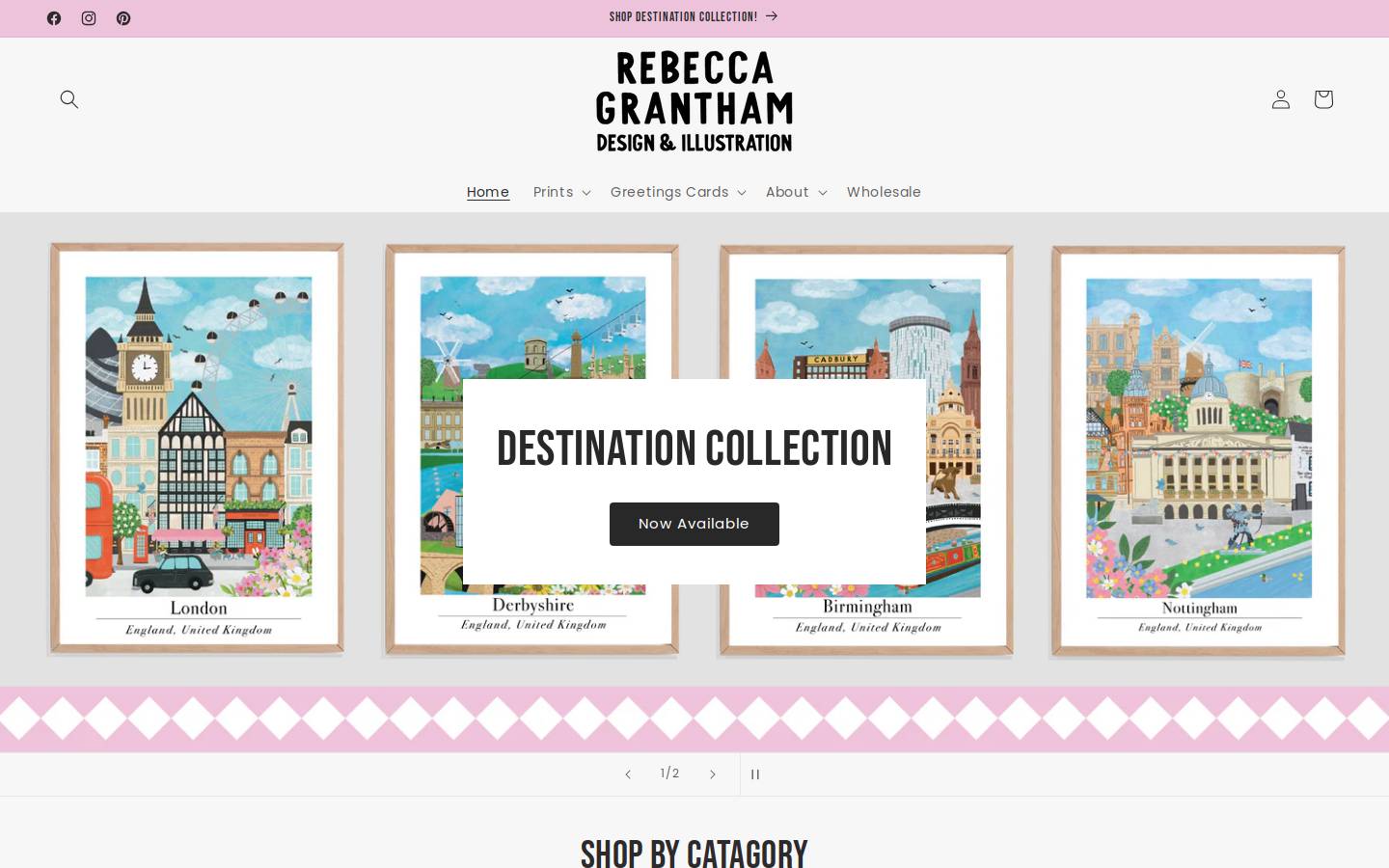 rebeccagranthamdesign.com homepage screenshot