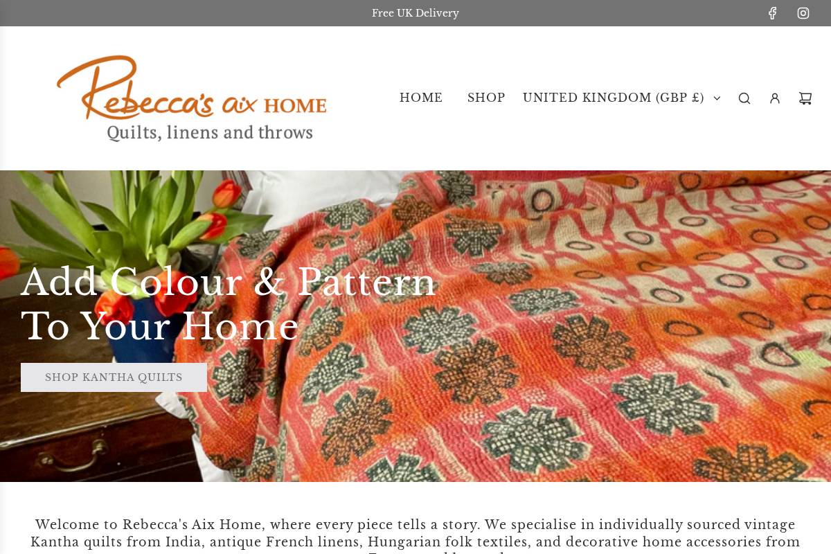 rebeccasaixhome.com homepage screenshot