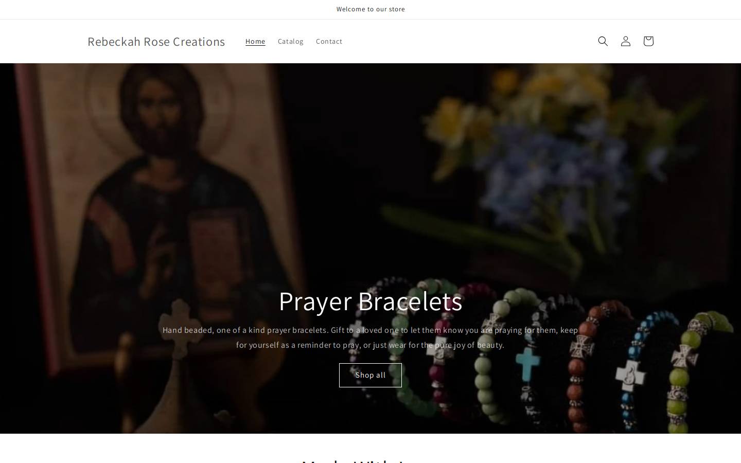 rebeckahrosecreations.com homepage screenshot