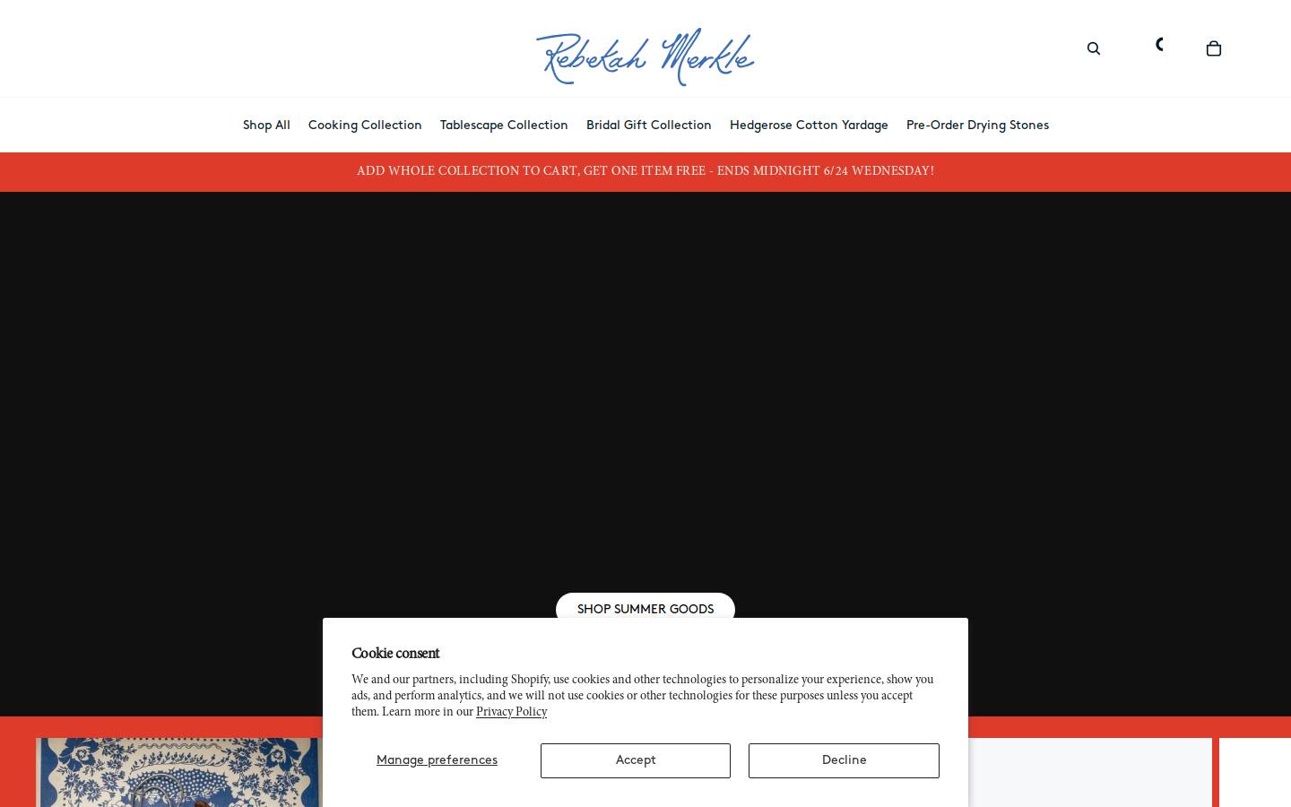 rebekahmerkle.com homepage screenshot