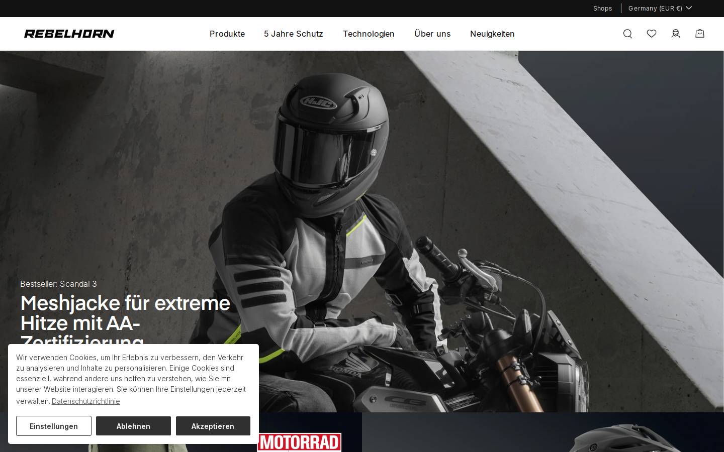 rebelhorn.com homepage screenshot