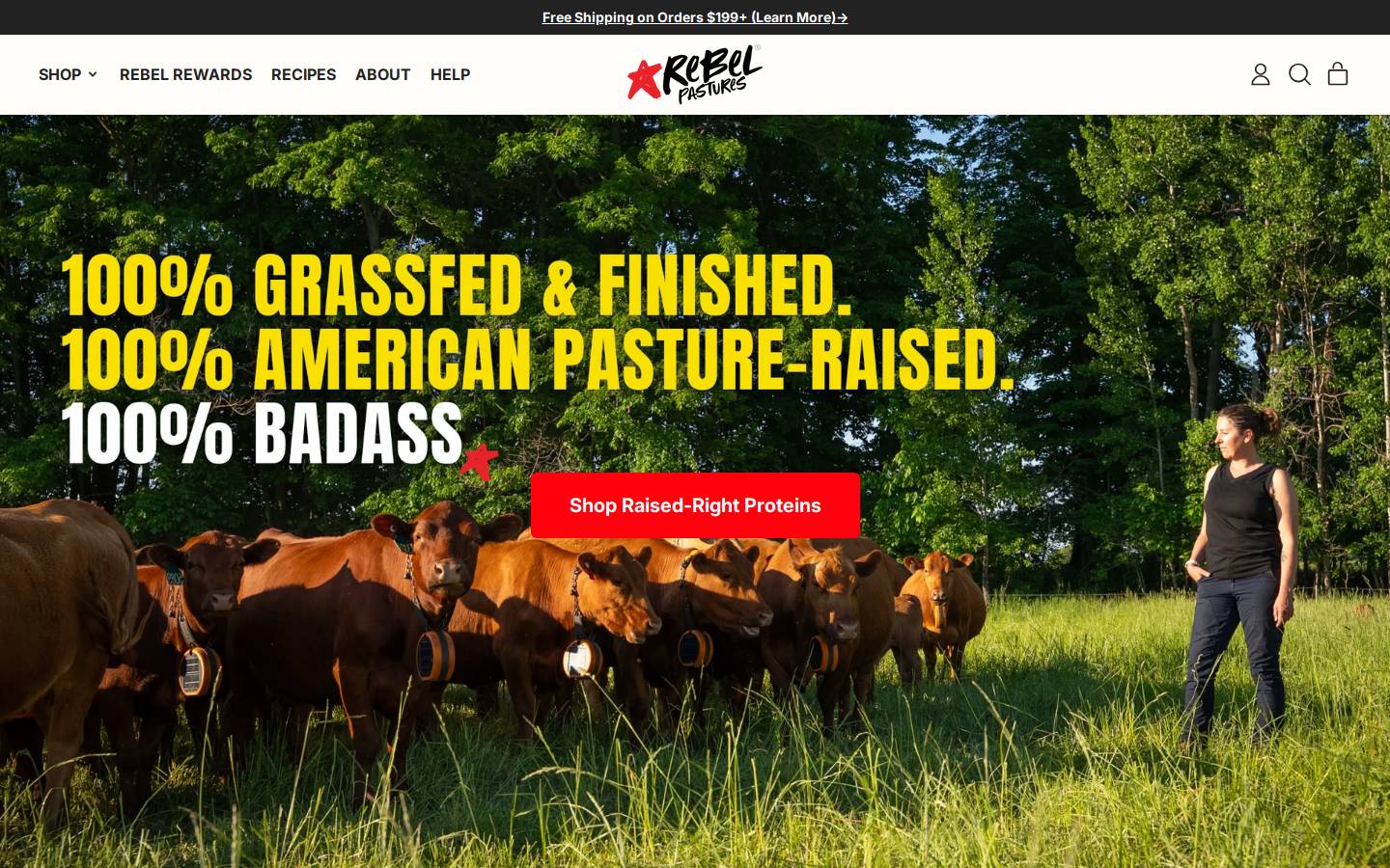 rebelpastures.com homepage screenshot