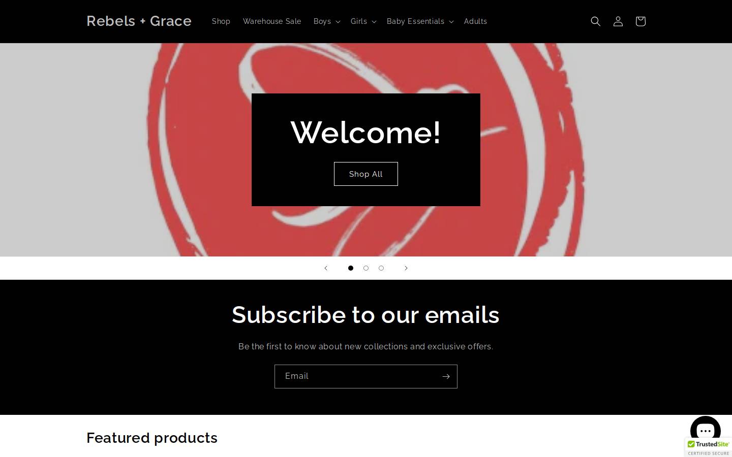 rebelsandgrace.com homepage screenshot