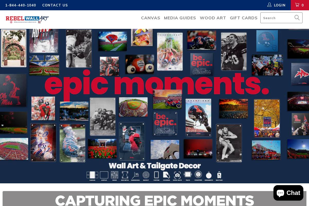 rebelwallart.com homepage screenshot