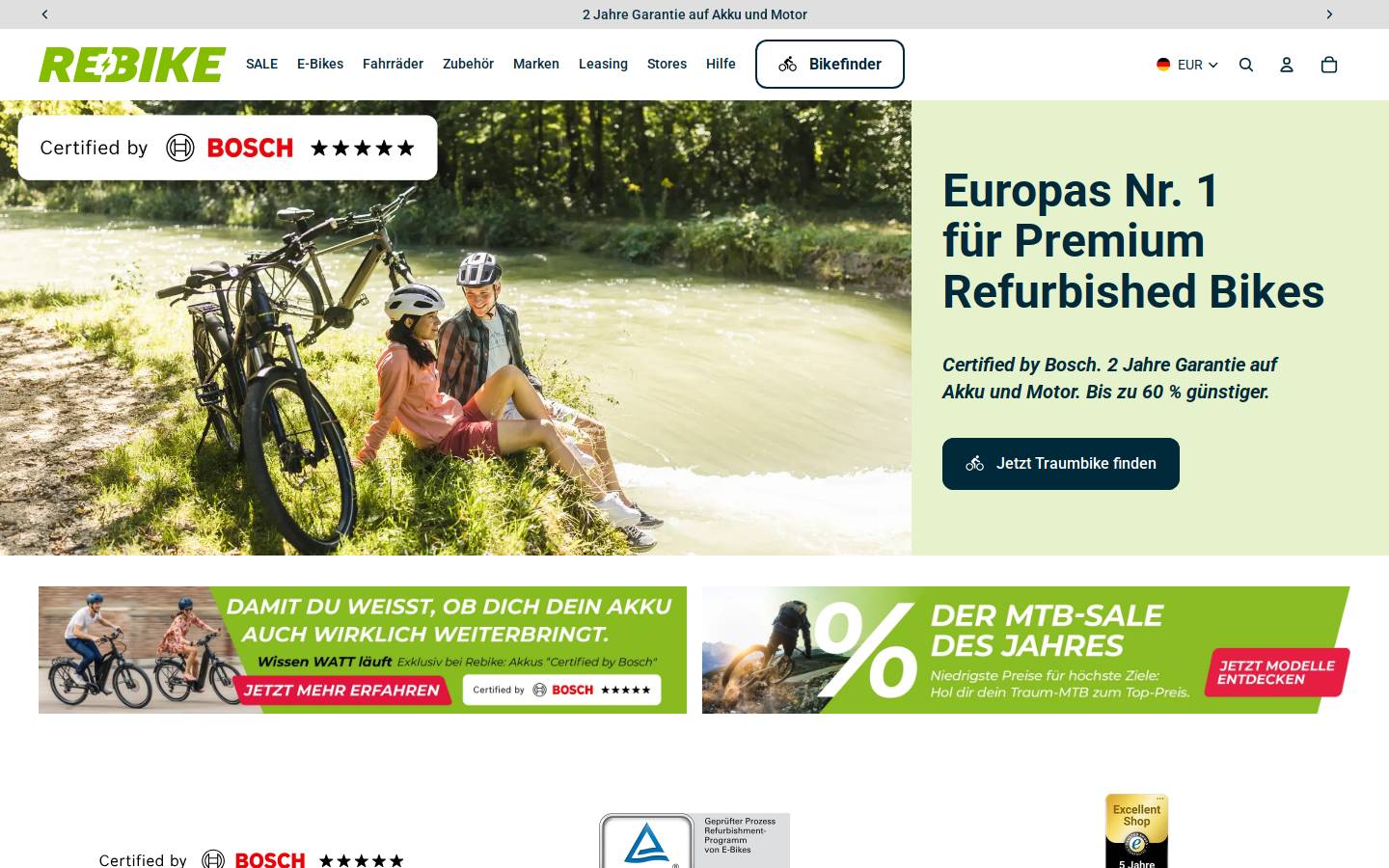 rebike.com homepage screenshot