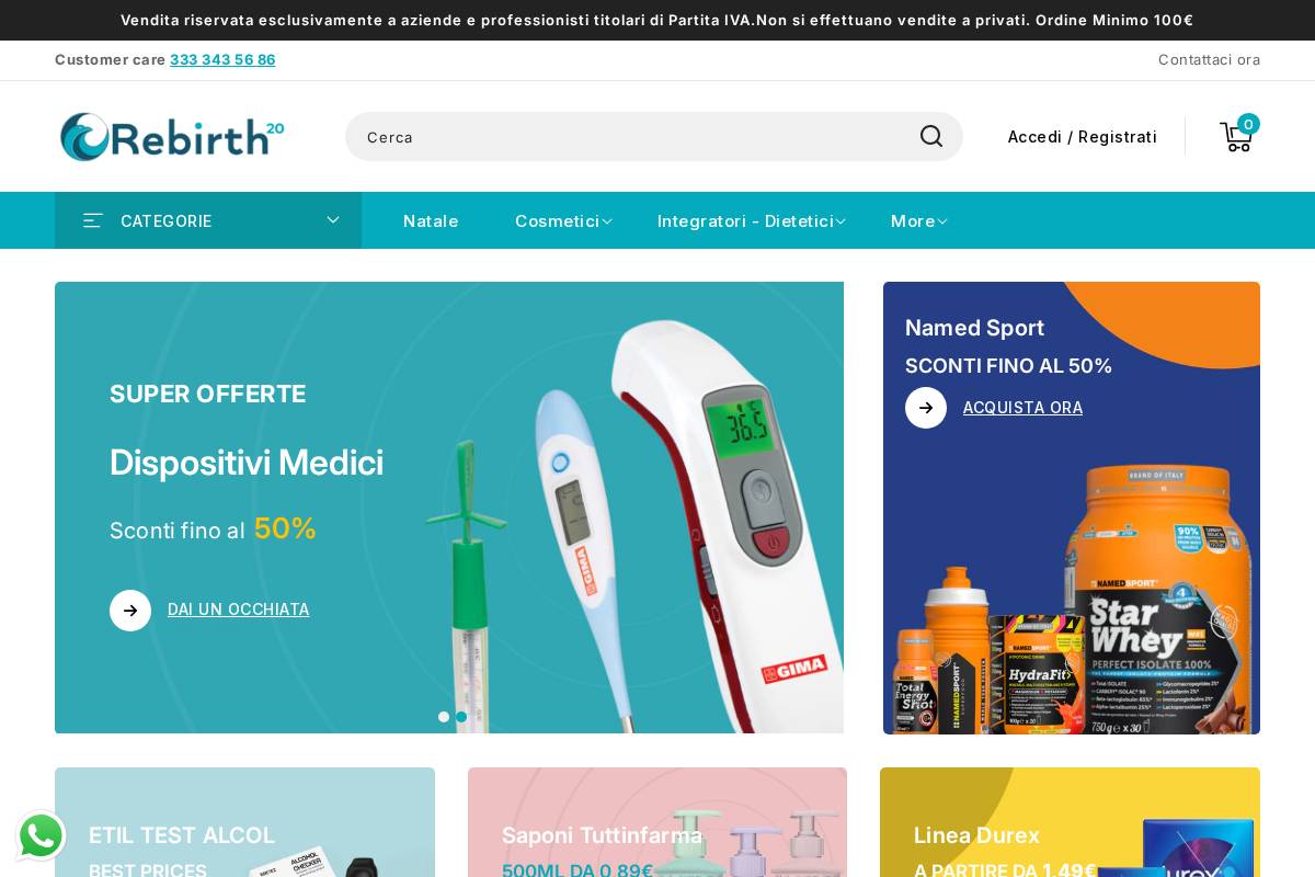 Rebirth20 homepage screenshot