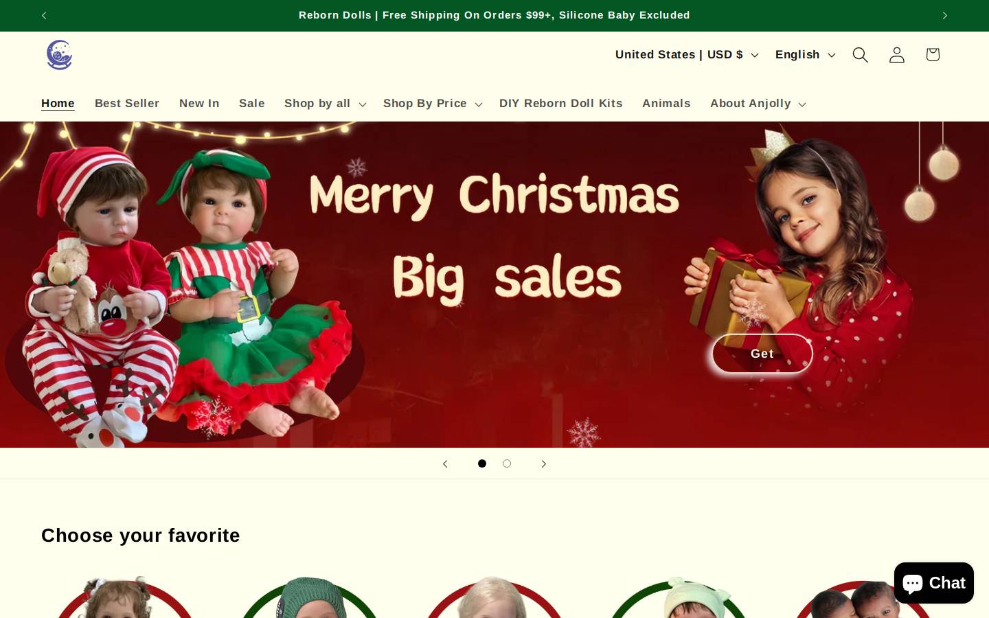 reborn-doll.com homepage screenshot