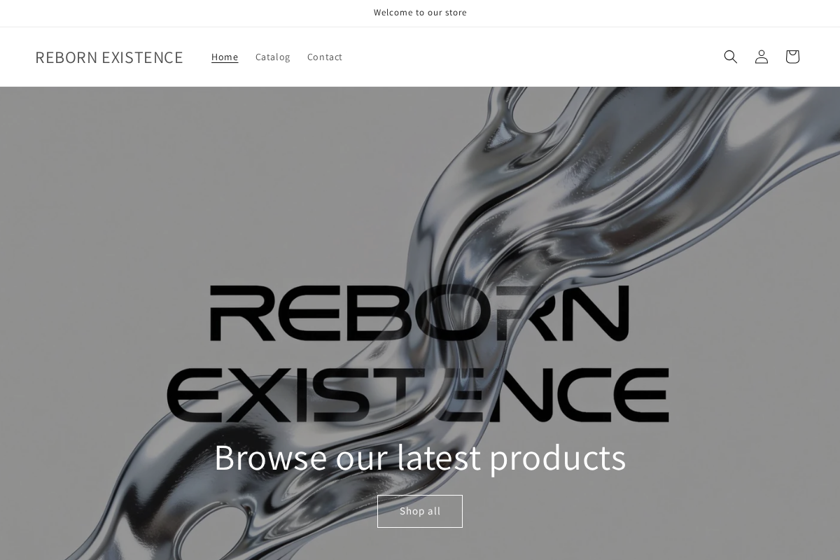 REBORN EXISTENCE homepage screenshot