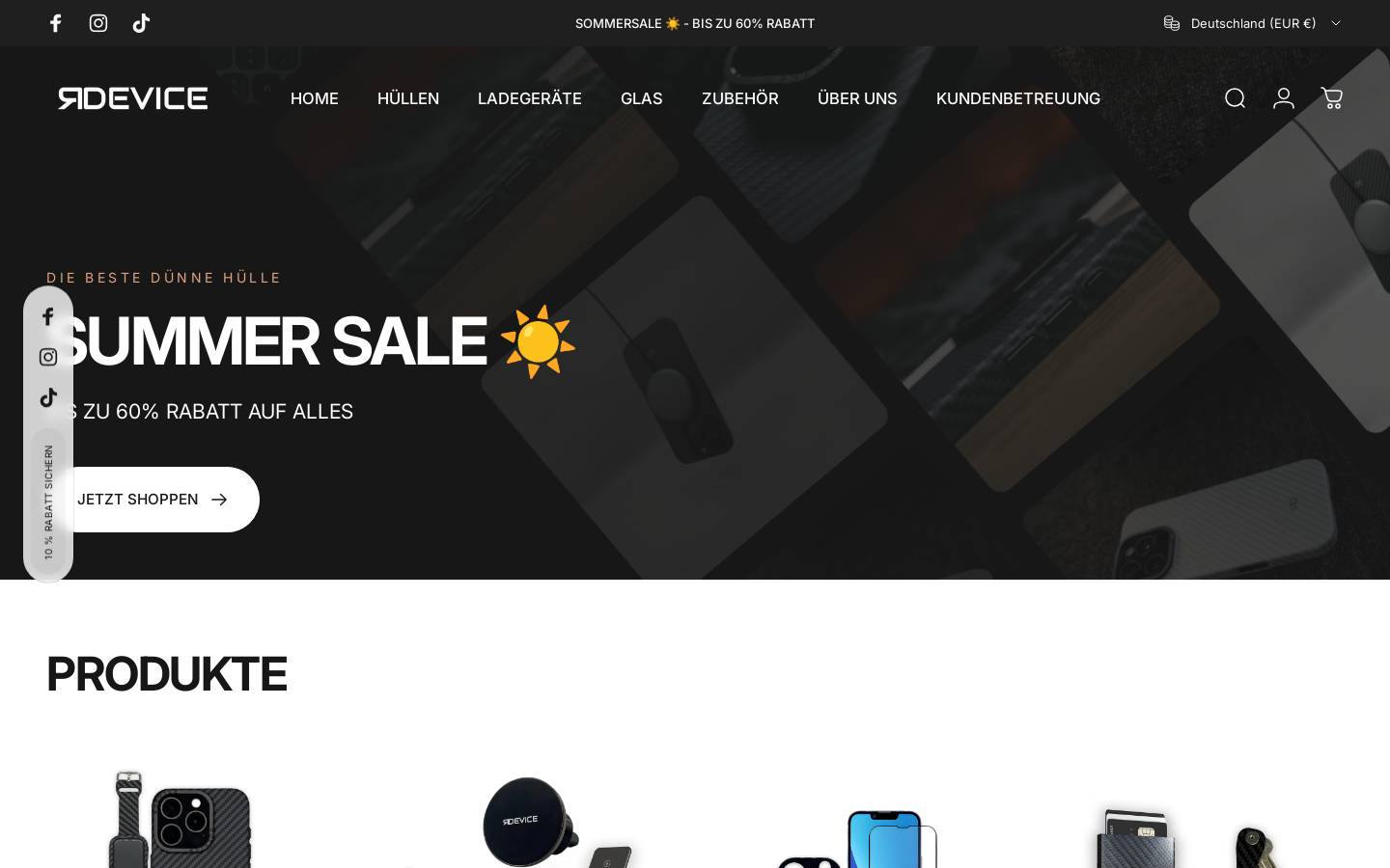 Reborn Device homepage screenshot