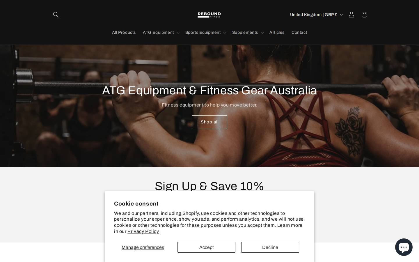 reboundfitness.store homepage screenshot