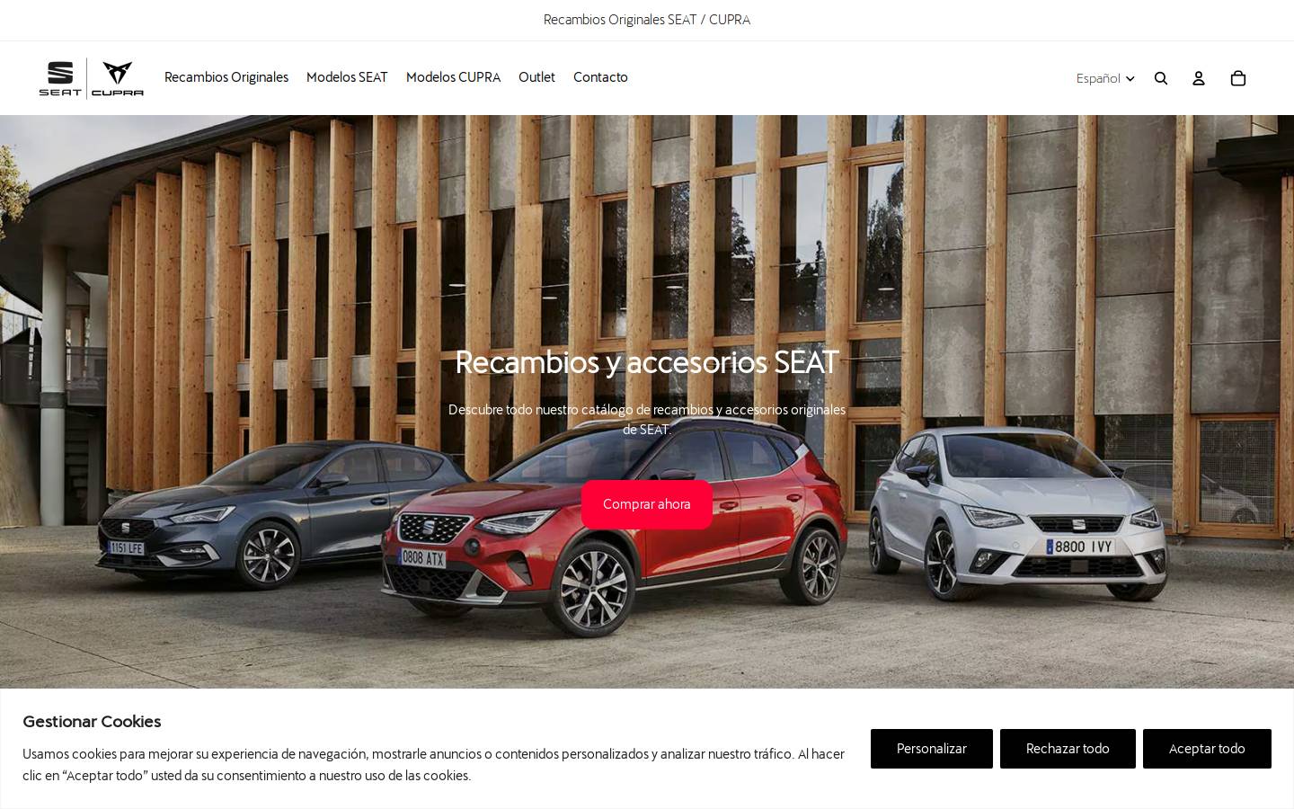 recambiosoriginalesseat.com homepage screenshot