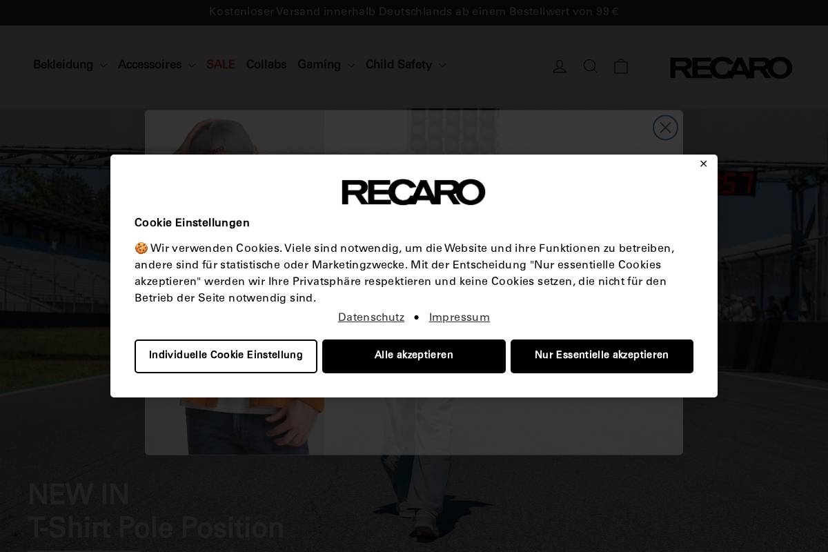recaro-shop.com homepage screenshot