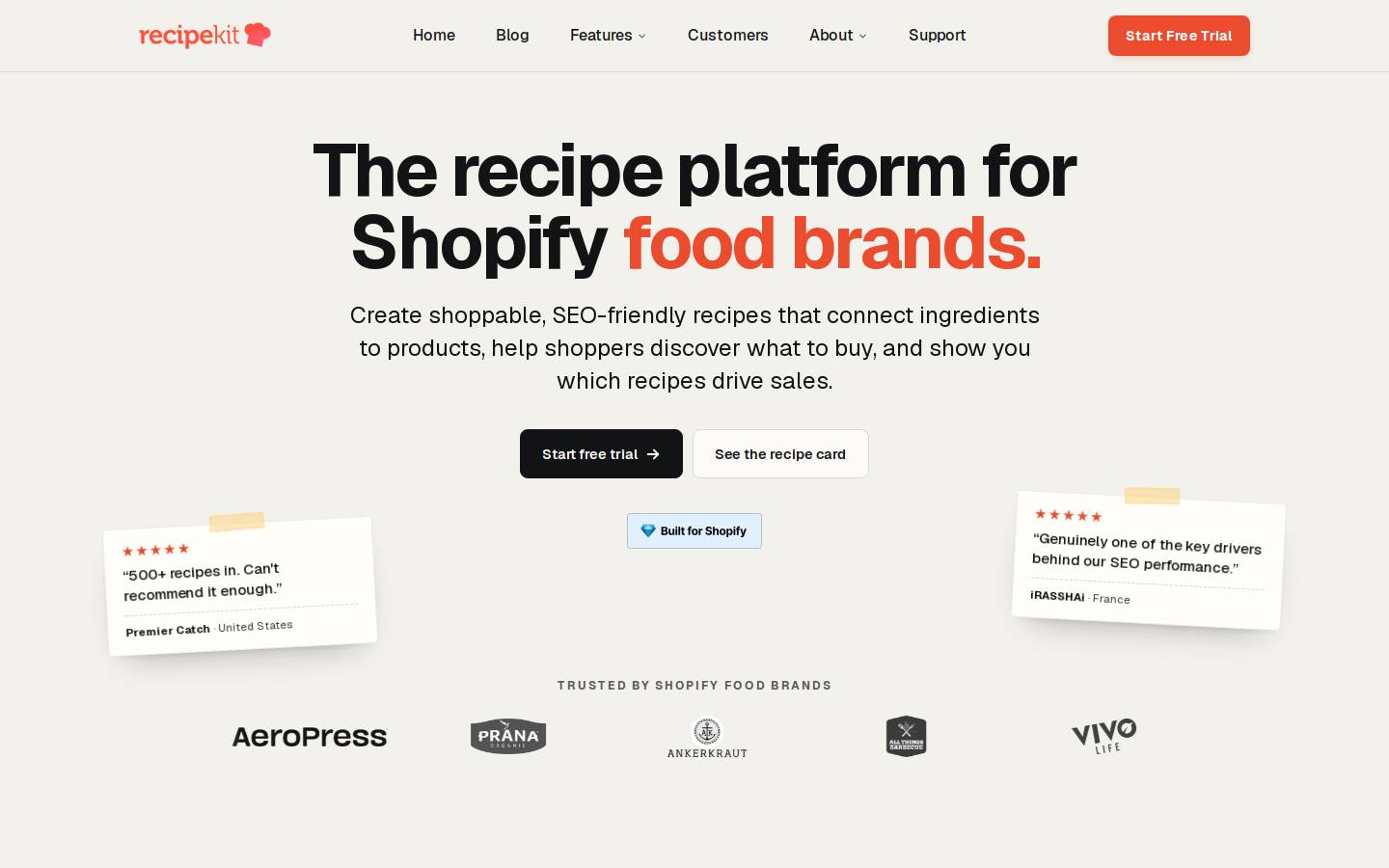 recipekit.com homepage screenshot