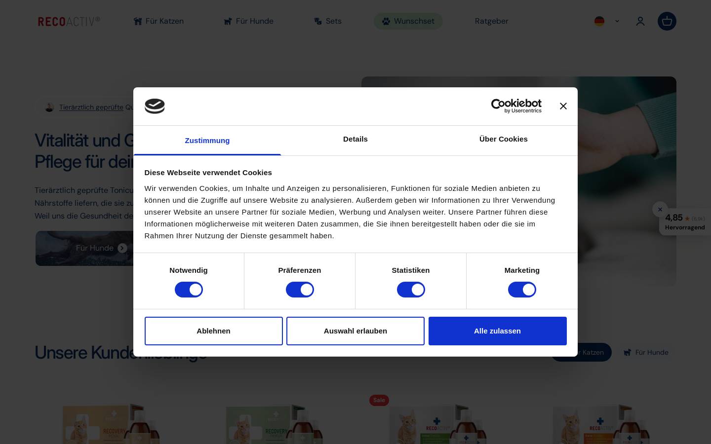 RecoVet GmbH homepage screenshot