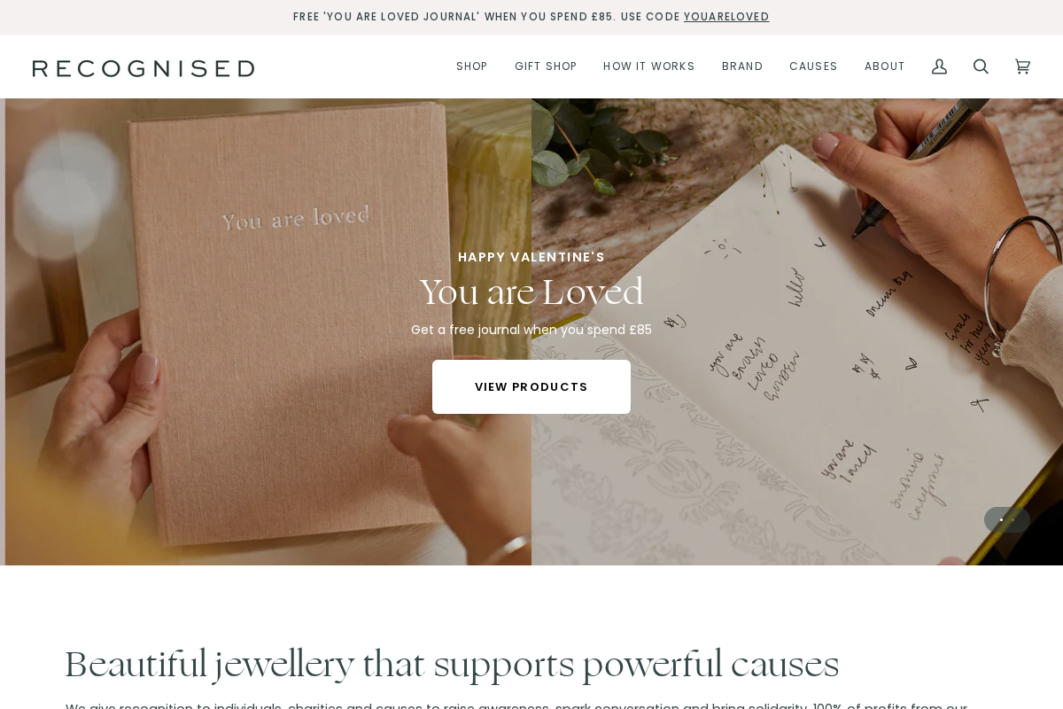 Recognisedstore homepage screenshot