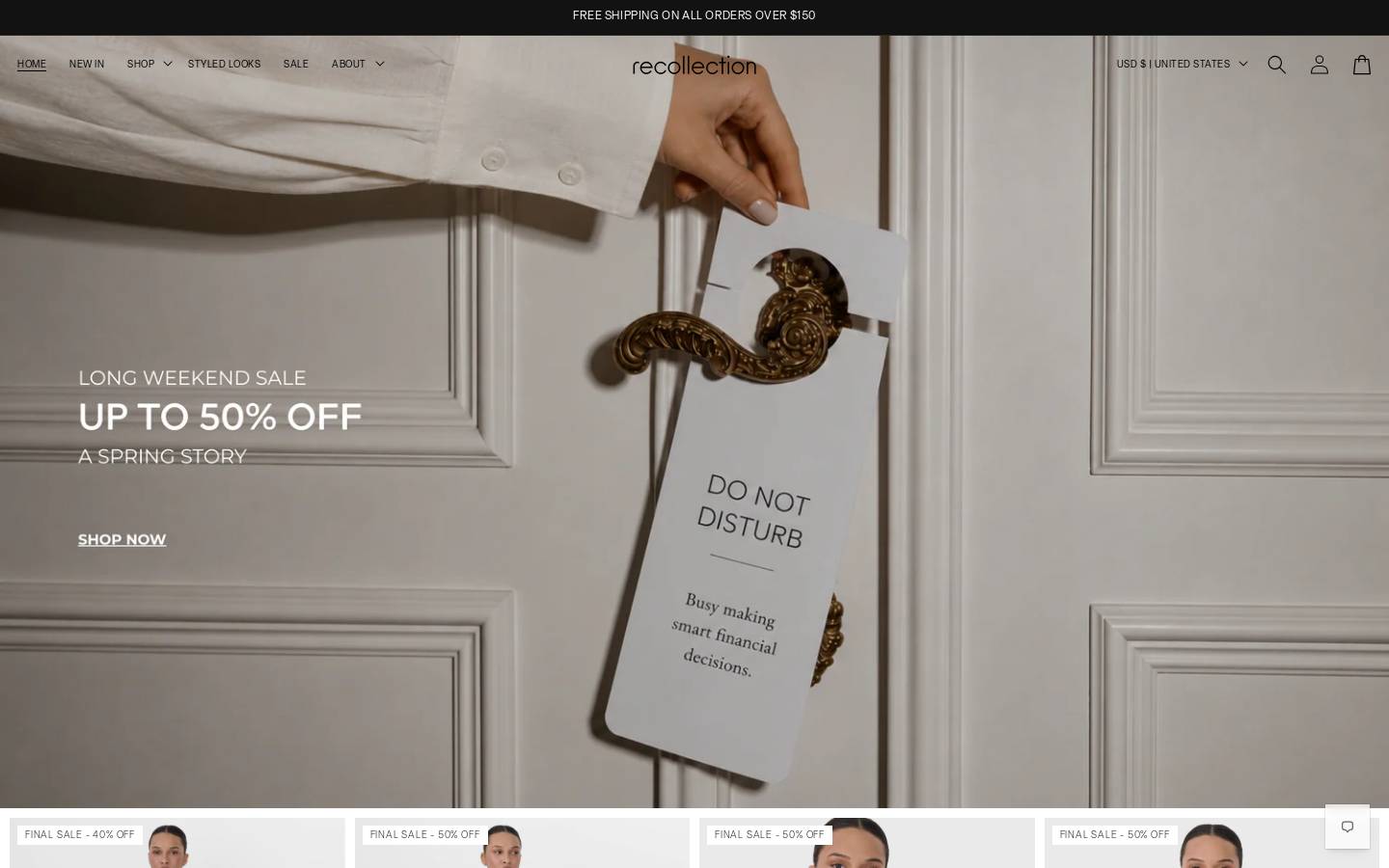 Recollection Brand homepage screenshot