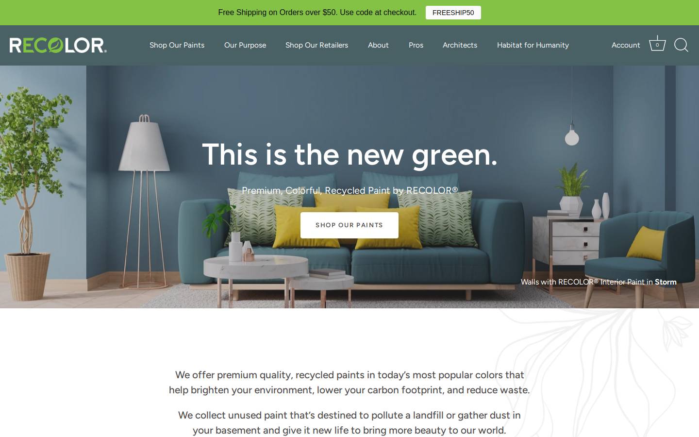 recolorpaints.com homepage screenshot