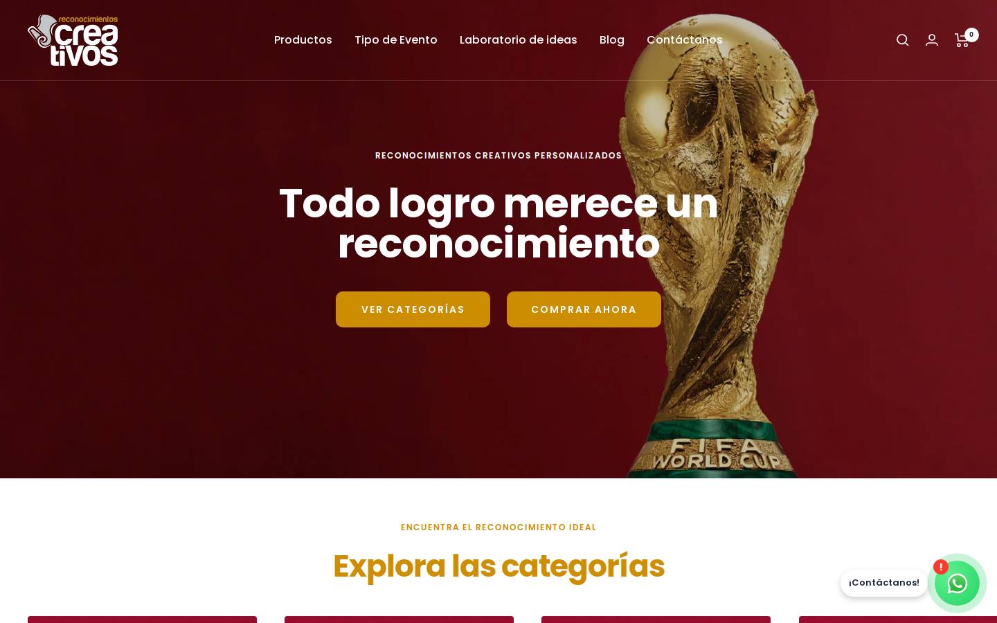 reconocimientoscreativos.com homepage screenshot