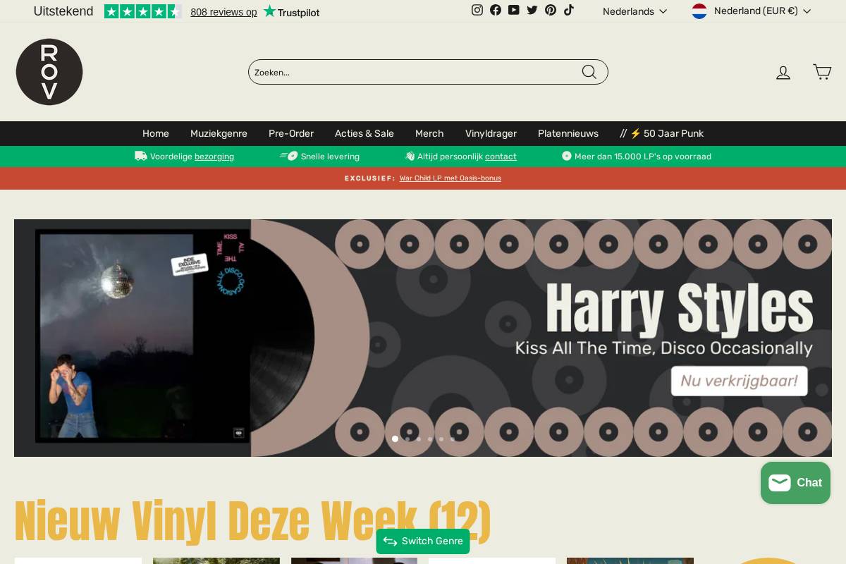 Records on Vinyl homepage screenshot