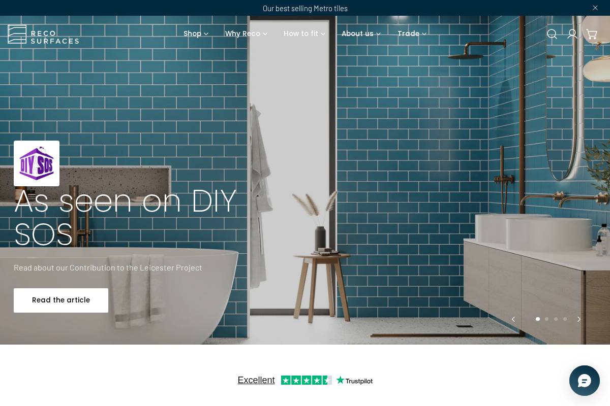 Reco Surfaces homepage screenshot