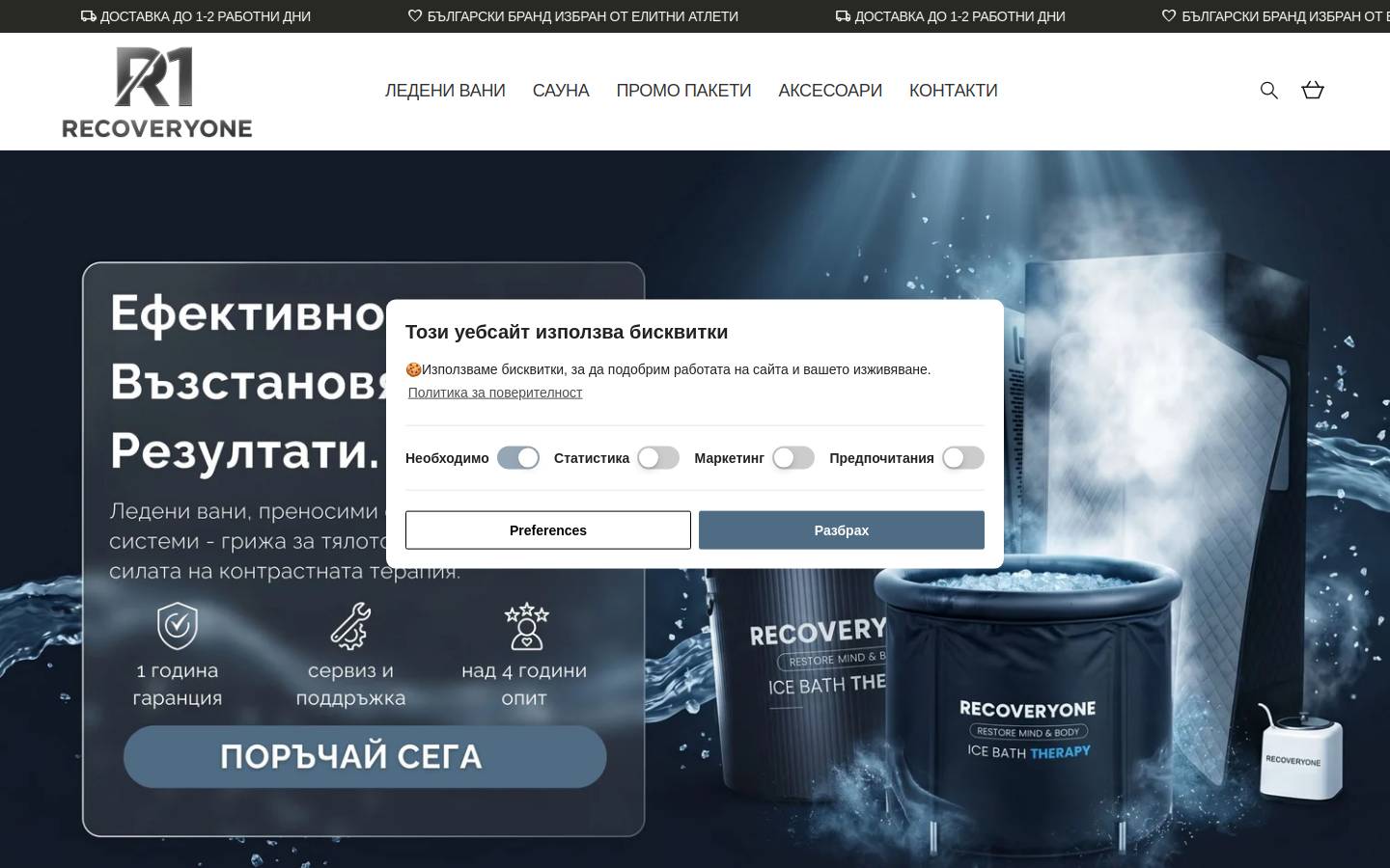 recoveryonebg.com homepage screenshot