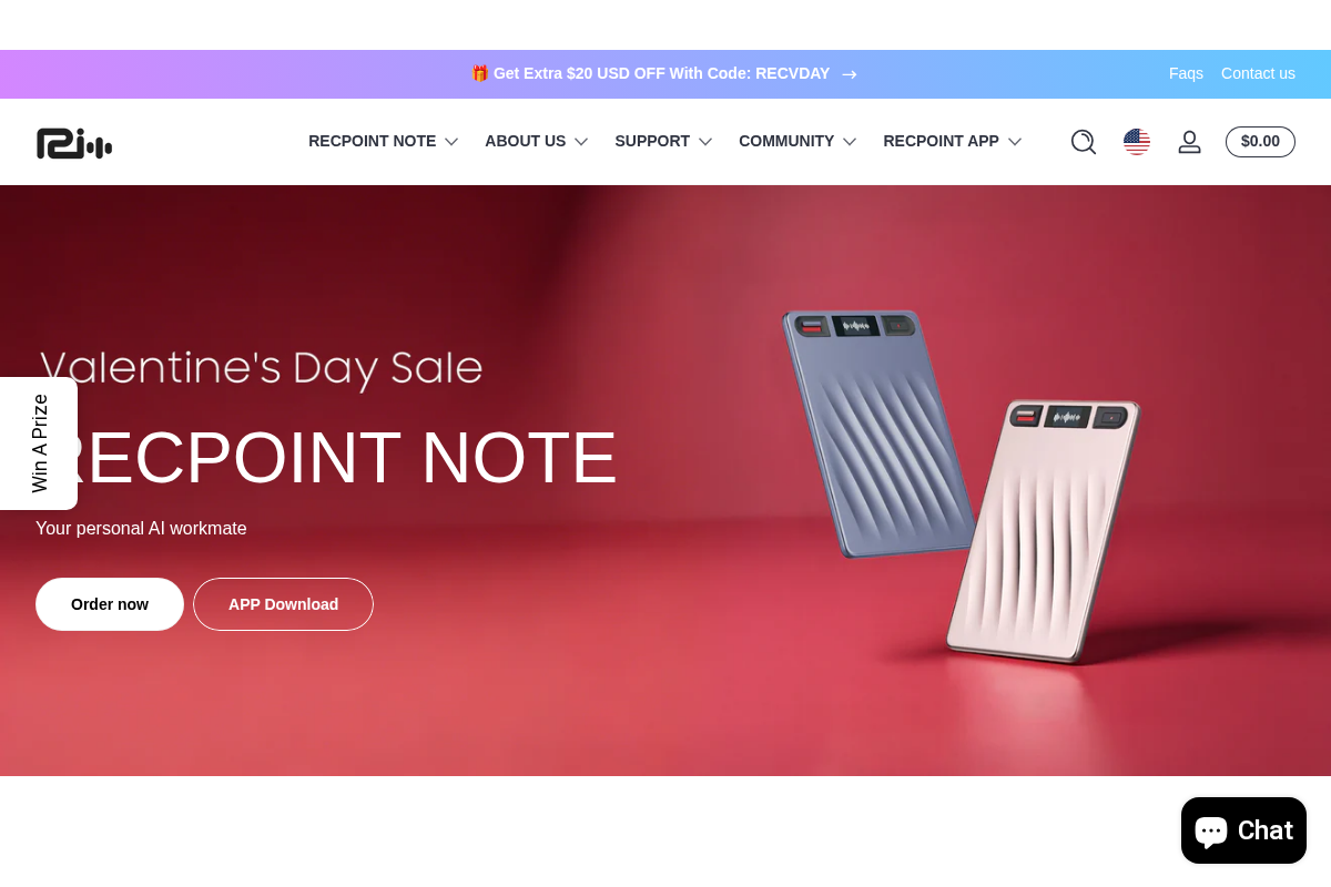 Recpoint homepage screenshot