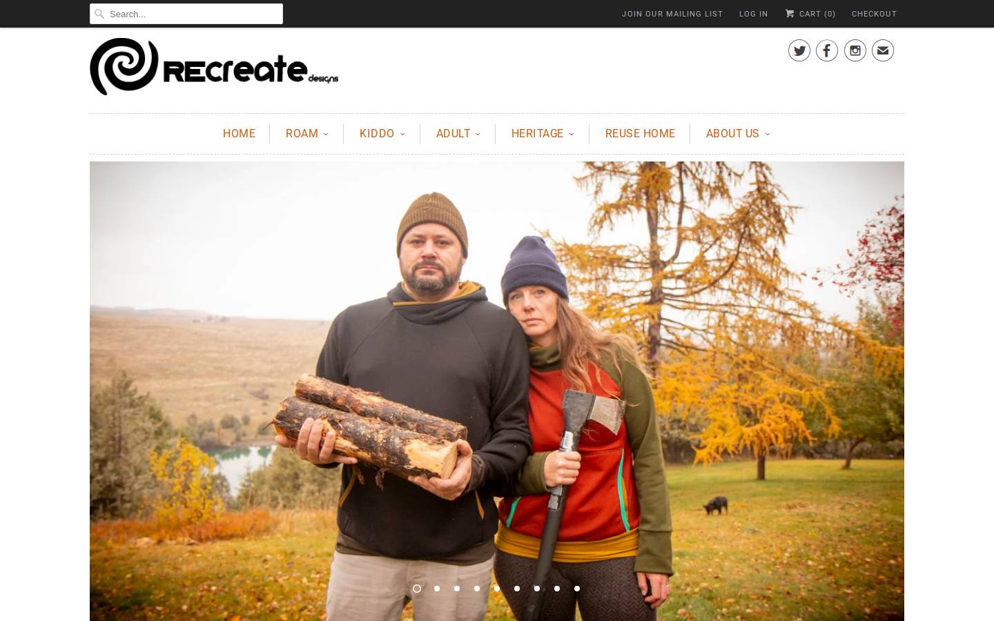recreatedesigns.com homepage screenshot