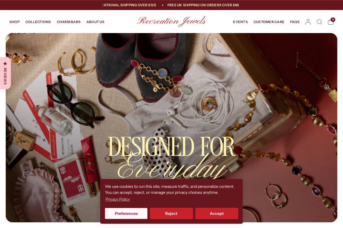 Recreationjewels homepage screenshot