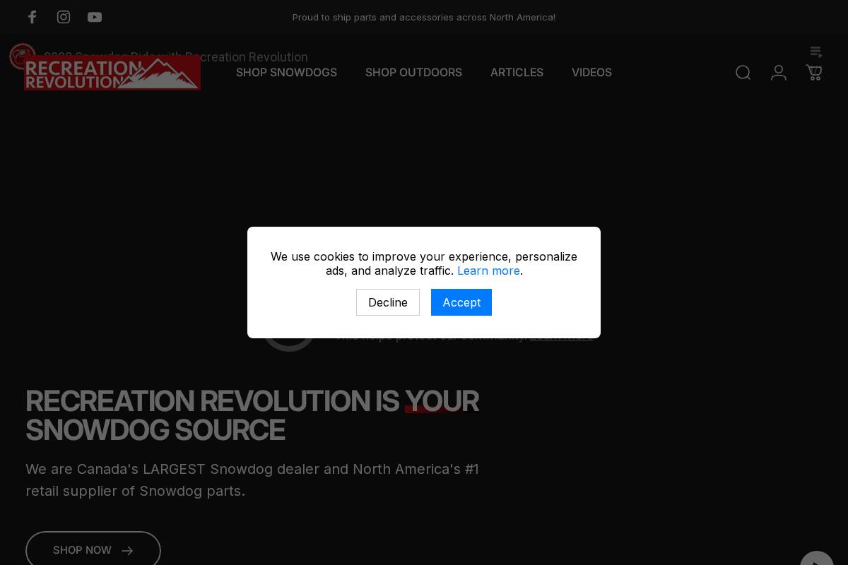 recreationrevolution.ca homepage screenshot
